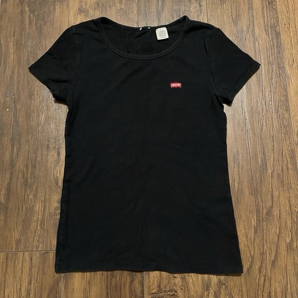 Levi's Tops - Black Levi embroidered logo T shirt short sleeves